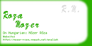 roza mozer business card